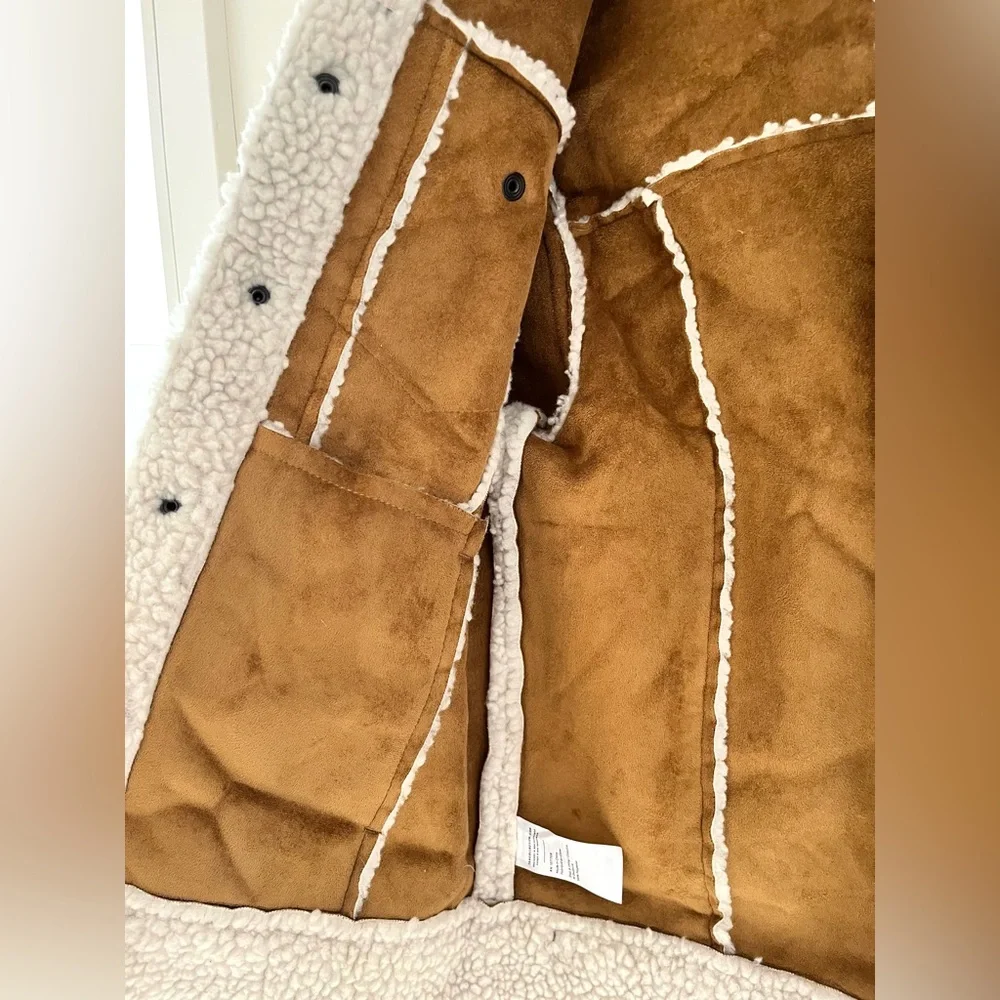 Tea Cream Sherpa Trucker Jacket, Sz XL (12-14)